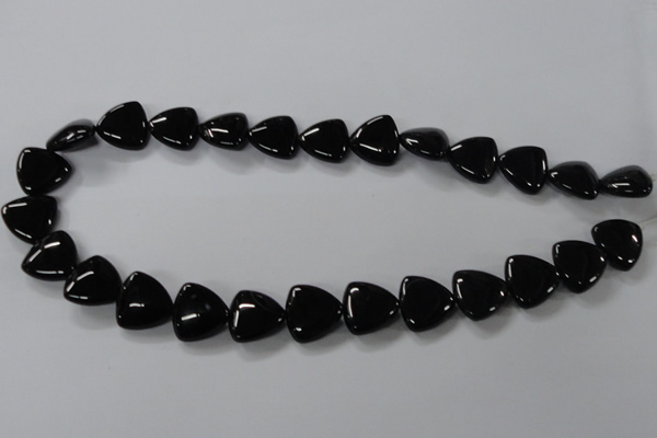 CAB776 15.5 inches 16*16mm triangle black agate gemstone beads