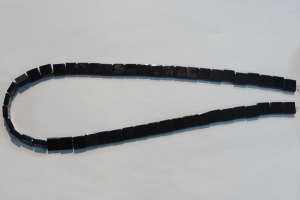CAB825 15.5 inches 8*8mm square black agate gemstone beads wholesale