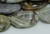 CAB83 15.5 inches 22*30mm oval silver needle agate gemstone beads