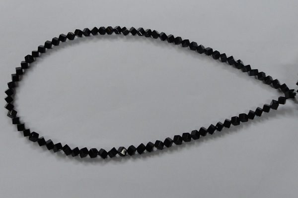 CAB830 15.5 inches 4*4mm cube black agate gemstone beads wholesale