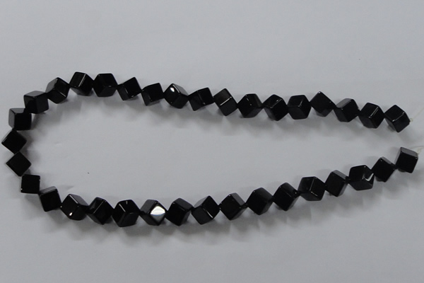 CAB831 15.5 inches 8*8mm cube black agate gemstone beads wholesale