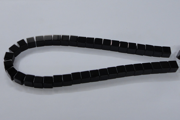 CAB835 15.5 inches 10*10mm cube black agate gemstone beads wholesale