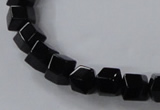CAB841 15.5 inches 8*8mm faceted cube black agate gemstone beads wholesale