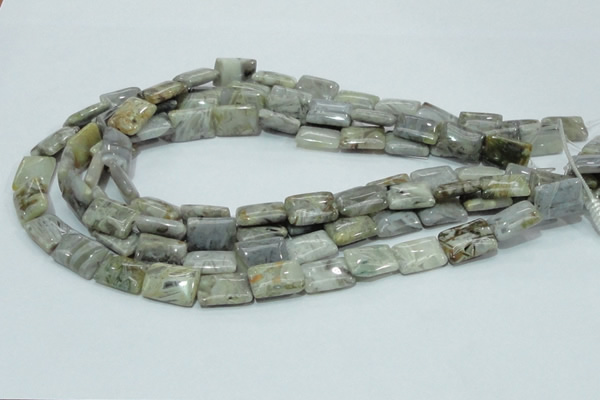 CAB86 15.5 inches 13*18mm rectangle silver needle agate gemstone beads