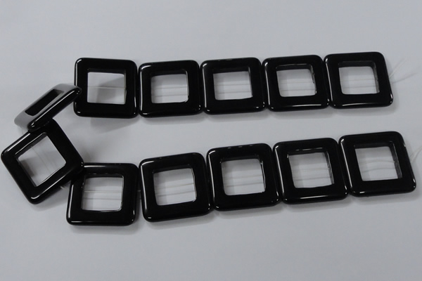 CAB864 15.5 inches 35*35mm square black agate gemstone beads wholesale