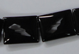 CAB866 15.5 inches 18*22mm rectangle black agate gemstone beads wholesale