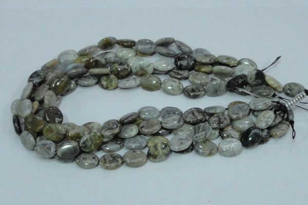 CAB90 15.5 inches 12*16mm oval silver needle agate gemstone beads
