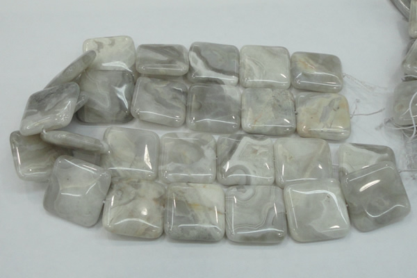 CAB921 15.5 inches 30*30mm square natural crazy agate beads wholesale