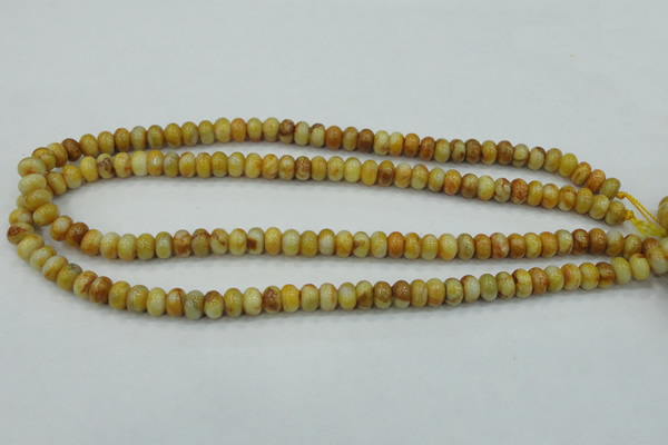 CAB933 15.5 inches 5*8mm rondelle yellow crazy lace agate beads