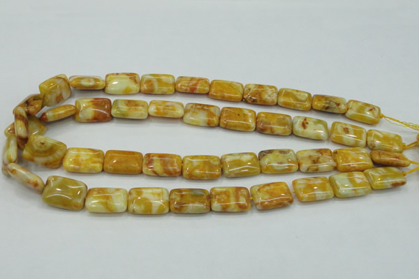 CAB943 15.5 inches 13*18mm rectangle yellow crazy lace agate beads