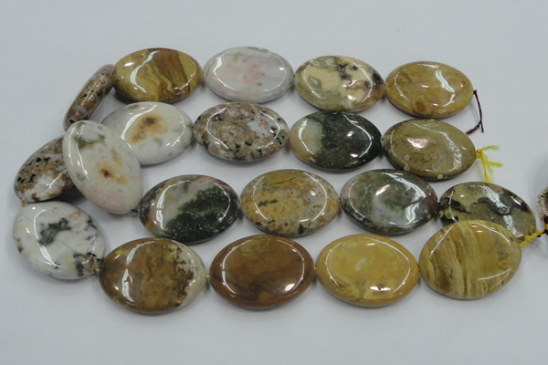 CAB952 15.5 inches 30*40mm oval ocean agate gemstone beads