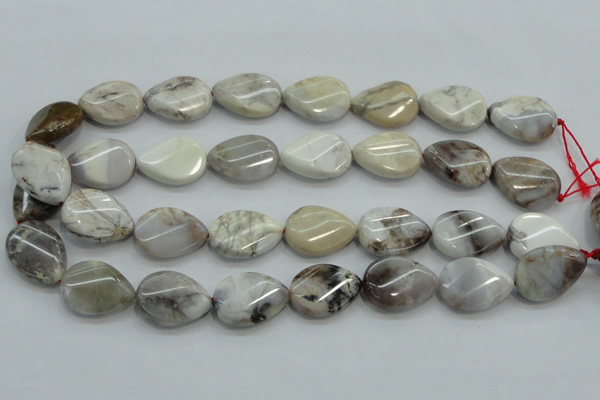 CAB962 15.5 inches 18*25mm twisted teardrop ocean agate gemstone beads