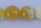 CAB969 15.5 inches 12mm faceted round fire crackle agate beads