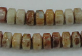 CAB975 15.5 inches 6*10mm rondelle Morocco agate beads wholesale