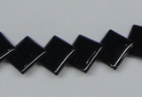 CAB984 15.5 inches 12*12mm rhombic black agate gemstone beads wholesale
