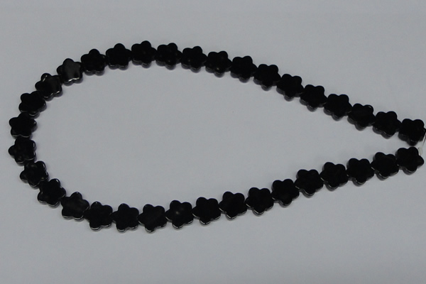 CAB988 15.5 inches 12*12mm star black agate gemstone beads wholesale