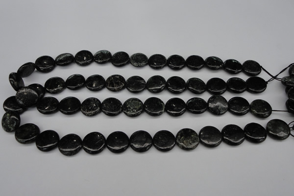 CAE46 15.5 inches 15mm flat round astrophyllite beads wholesale