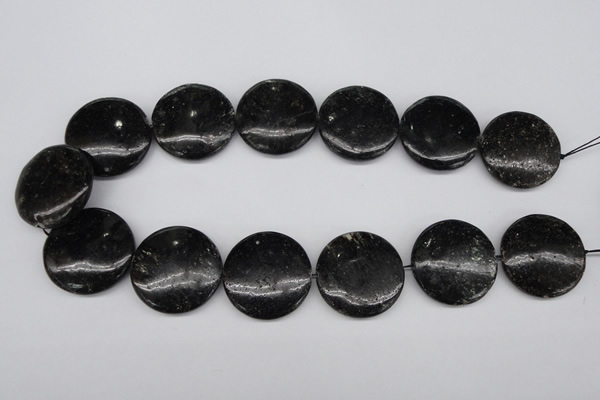 CAE50 15.5 inches 30mm flat round astrophyllite beads wholesale