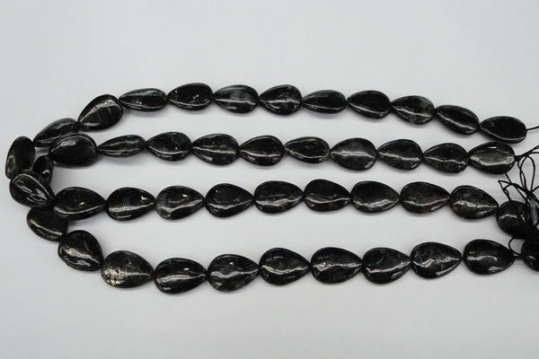 CAE68 15.5 inches 13*18mm flat teardrop astrophyllite beads wholesale