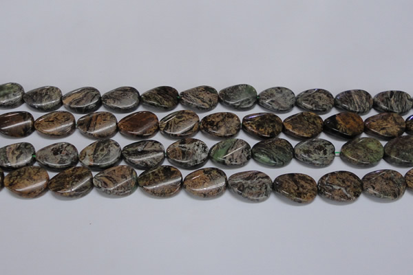 CAF135 15.5 inches 10*14mm twisted oval Africa stone beads