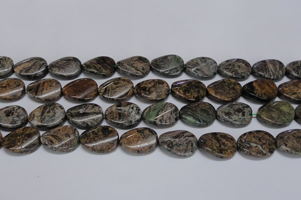 CAF139 15.5 inches 18*25mm twisted oval Africa stone beads