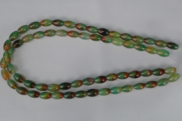 CAG1007 15.5 inches 8*12mm rice rainbow agate beads wholesale