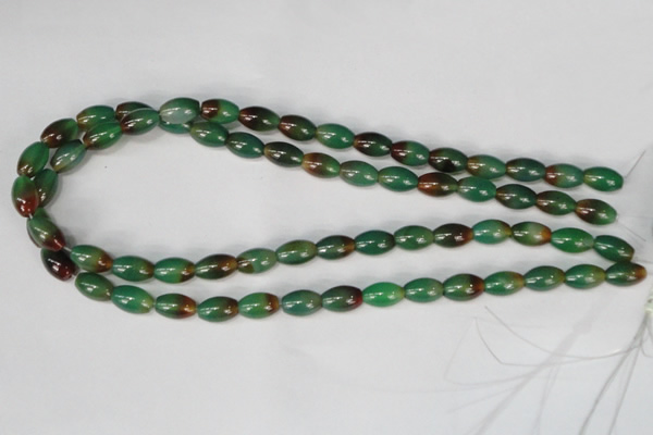 CAG1008 15.5 inches 8*12mm rice rainbow agate beads wholesale