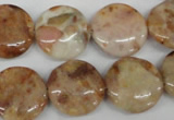 CAG1090 15.5 inches 18mm flat round Morocco agate beads wholesale