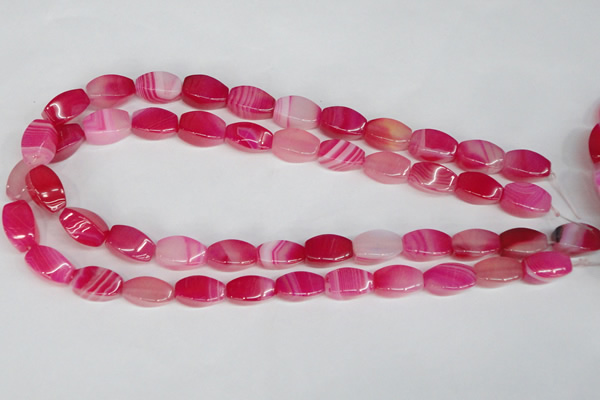 CAG1193 15.5 inches 8*16mm tetrahedron line agate gemstone beads