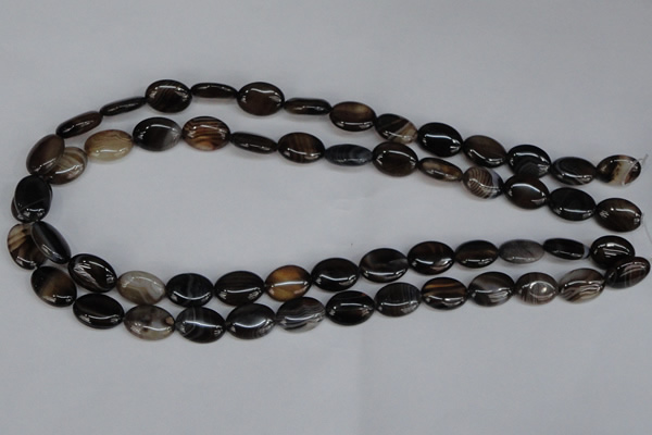 CAG1312 15.5 inches 10*14mm oval line agate gemstone beads