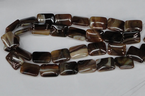 CAG1325 15.5 inches 18*25mm rectangle line agate gemstone beads