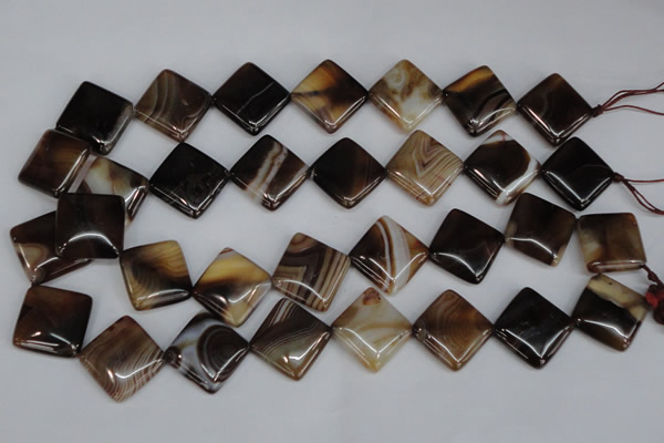 CAG1328 15.5 inches 20*20mm diamond line agate gemstone beads