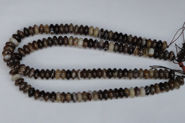 CAG1330 15.5 inches 6*12mm rondelle line agate gemstone beads