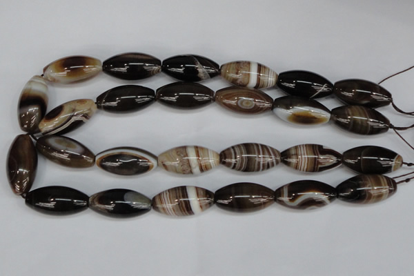 CAG1336 15.5 inches 15*30mm rice line agate gemstone beads