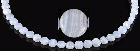 CAG134 5*8mm coin blue lace agate gemstone beads Wholesale
