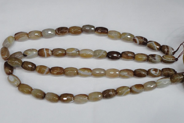 CAG1340 15.5 inches 10*15mm faceted rice line agate gemstone beads