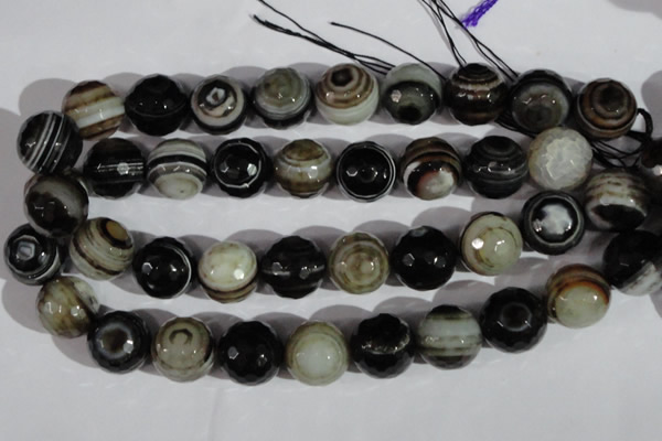 CAG1409 15.5 inches 20mm faceted round line agate gemstone beads