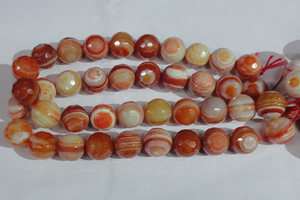 CAG1410 15.5 inches 20mm faceted round line agate gemstone beads
