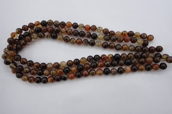 CAG1440 15.5 inches 8mm round dragon veins agate beads