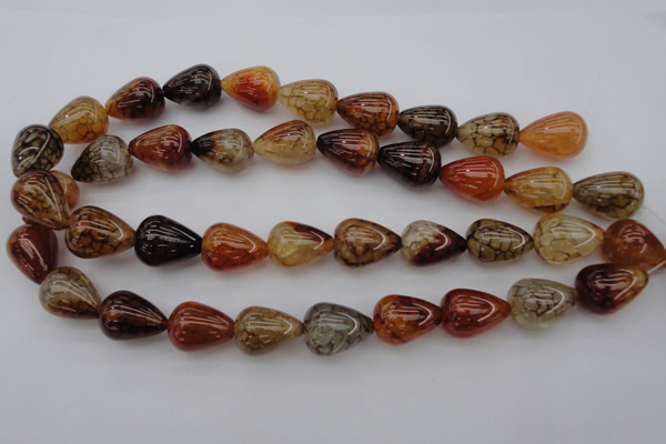 CAG1450 15.5 inches 15*20mm teardrop dragon veins agate beads