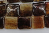 CAG1472 15.5 inches 15*15mm square dragon veins agate beads