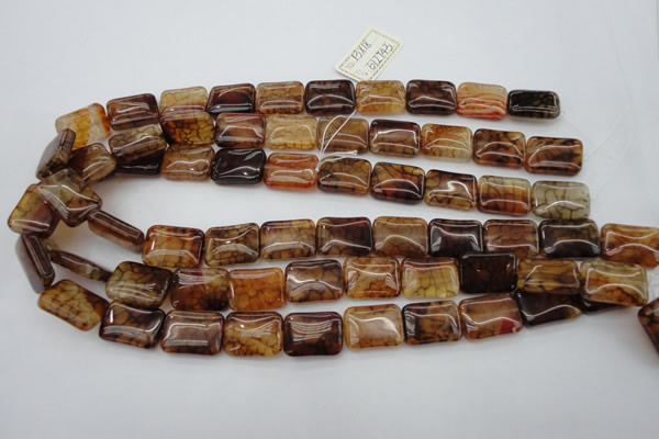 CAG1481 15.5 inches 13*18mm rectangle dragon veins agate beads