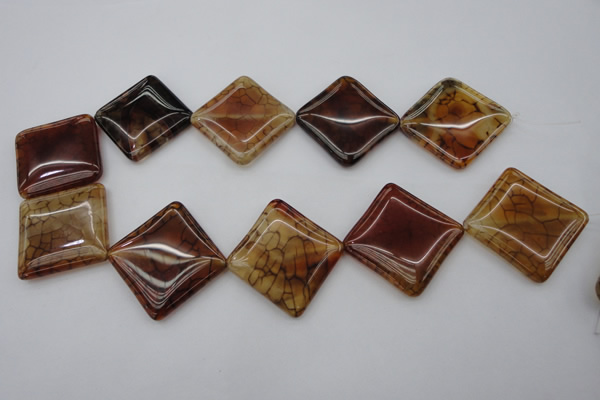 CAG1488 15.5 inches 30*30mm diamond dragon veins agate beads