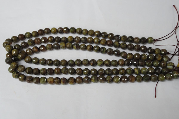 CAG1506 15.5 inches 8mm faceted round fire crackle agate beads