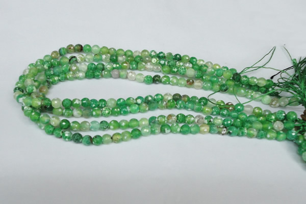 CAG1516 15.5 inches 8mm faceted round fire crackle agate beads