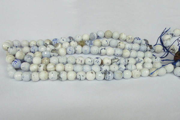 CAG1530 15.5 inches 10mm faceted round fire crackle agate beads