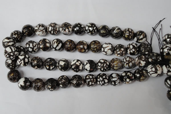 CAG1556 15.5 inches 16mm faceted round fire crackle agate beads