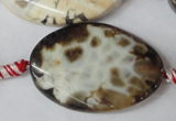 CAG1580 15.5 inches 25*35mm twisted oval fire crackle agate beads
