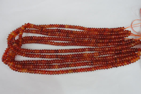 CAG1645 15.5 inches 3*6mm rondelle red agate gemstone beads
