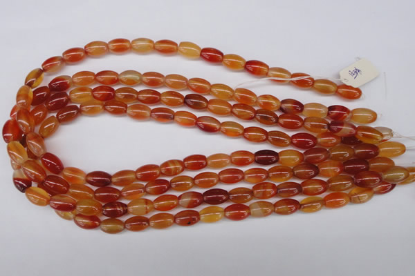 CAG1646 15.5 inches 8*12mm rice red agate gemstone beads